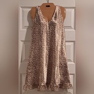 Elegant Leopard Print V-Neck Mini Dress